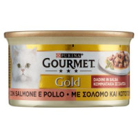 PURINA GOURMET Gold Gatto Dadini in salsa con salmone e pollo lattina