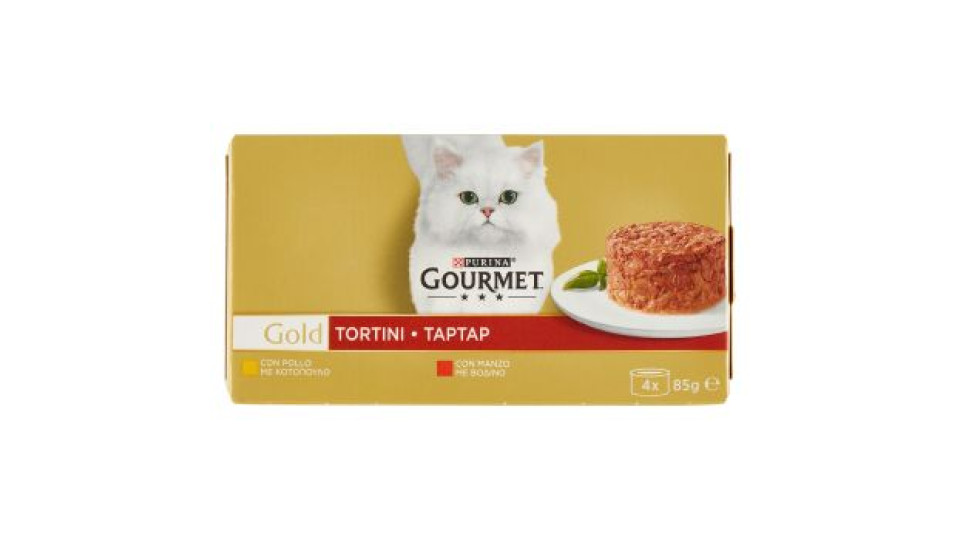 PURINA GOURMET Gold Tortini Gatto con Pollo e Carote, con Manzo e Pomodorini