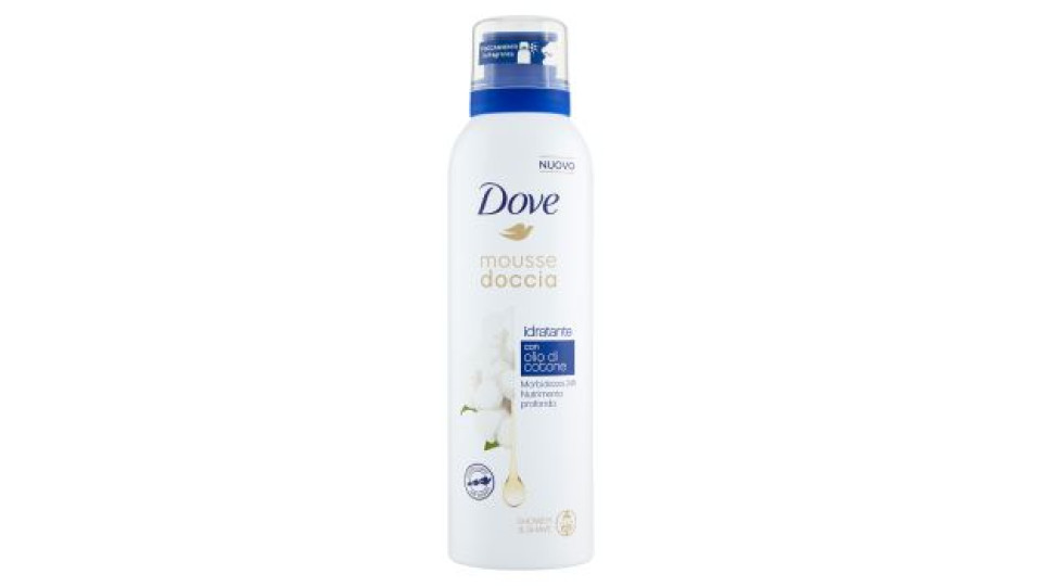 Dove mousse doccia idratante con olio di cotone