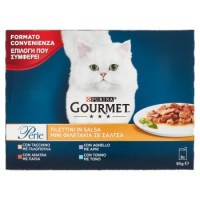 PURINA GOURMET Perle Gatto Filettini in salsa con tacchino, tonno, anatra e agnello