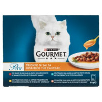 PURINA GOURMET Perle Trionfo di Salsa Gatto con Manzo, Pollo, Tonno, Salmone
