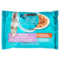 Purina, gatto One Single Serve Sensitive pollo e tonno