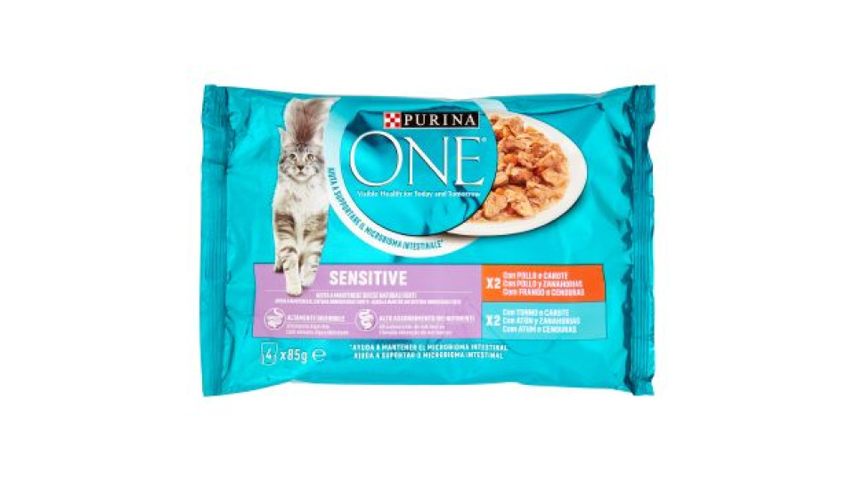 Purina, gatto One Single Serve Sensitive pollo e tonno
