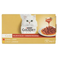 PURINA GOURMET Perle Trionfo di Salsa Gatto con Manzo, Pollo