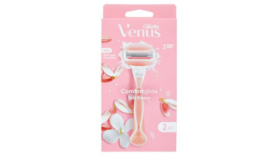 Gillette Venus Rasoio Donna Comfortglide Cocco Plus Olaz a 5 Lame, 1 Manico + 2 Lamette Donna