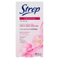Strep Crystal Strisce Depilatorie Viso E Parti Delicate 20 Strisce + 4 Salviettine Post-epilazione