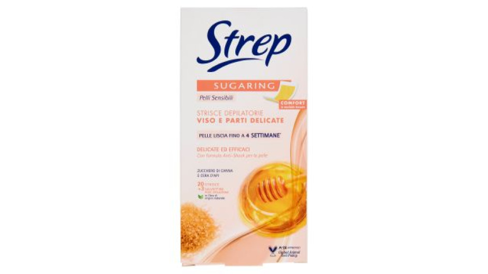 Strep, Sugaring strisce depilatorie viso e parti delicate
