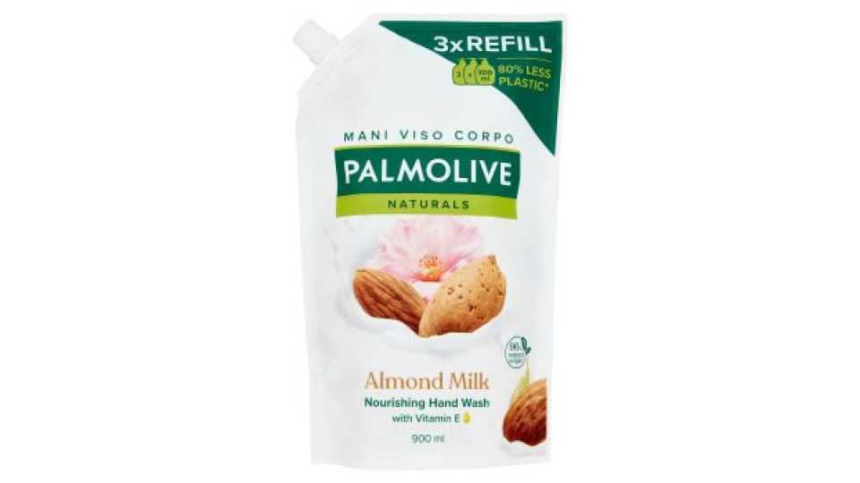 Palmolive ricarica sapone liquido mani Naturals latte e mandorla 900 ml