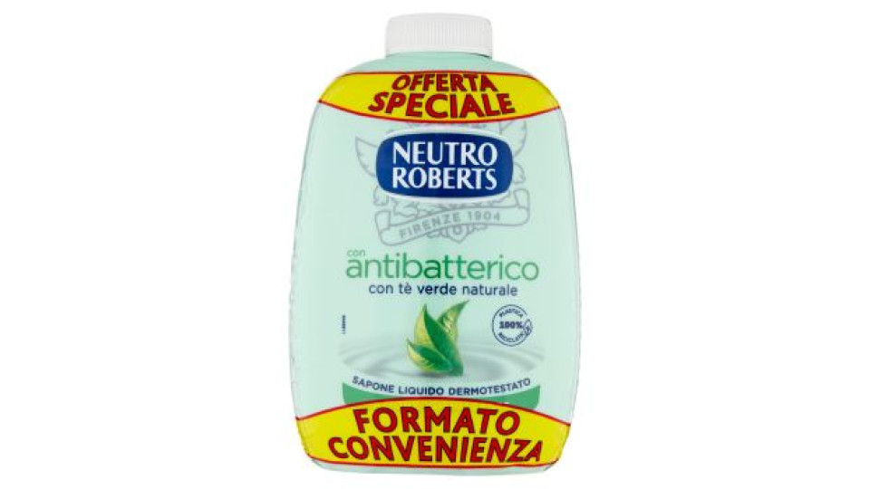 Neutro Roberts con antibatterico con tè verde naturale Sapone Liquido 400 ml