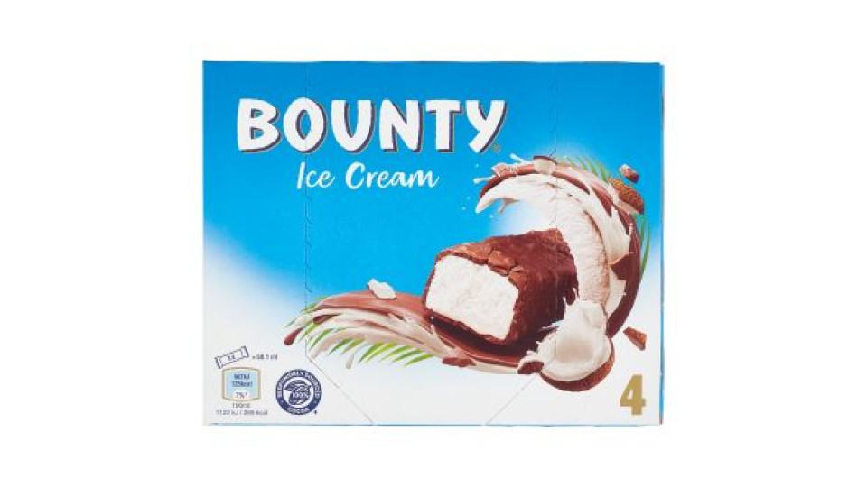 Bounty Barretta Gelato con cioccolato e cocco, Multipack 4 x 39.1 g