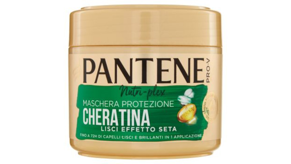 Pantene Pro-V Maschera Lisci Effetto Seta Protezione Cheratina, per Capelli Crespi