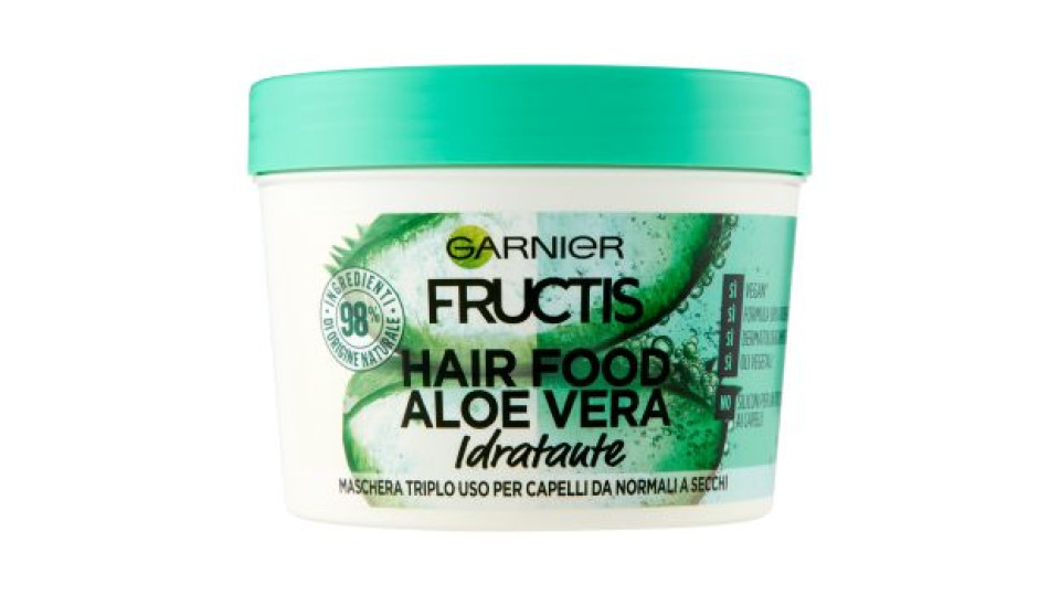 Garnier Maschera Idratante Fructis Hair Food, 3 in 1, Capelli Normali, Aloe