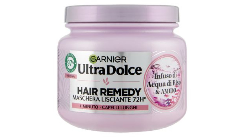 Garnier Ultra Dolce Infuso di Acqua di Riso & Amido, Shampoo Lisciante 250 ml