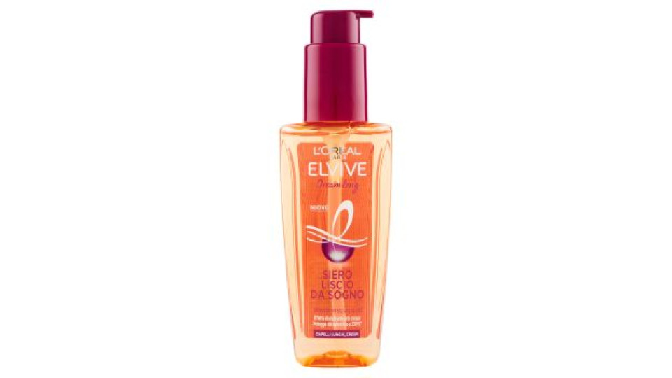 L'Oréal Paris Siero Anti-Crespo Liscio Da Sogno Elvive Dream Long, Adatto per Capelli Lunghi e Tendenti al Crespo, Non Serve Risciacquare