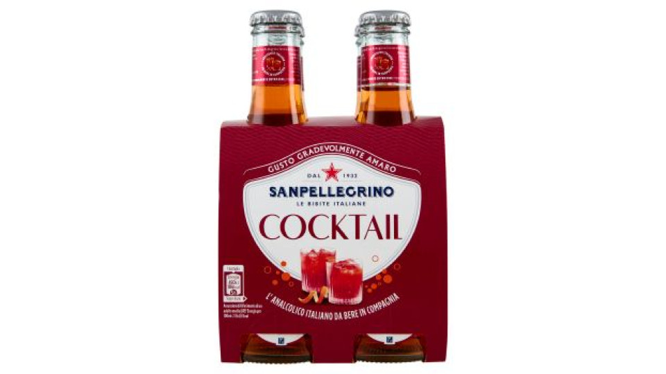 SANPELLEGRINO Bibite Gassate, COCKTAIL 20 cl x 4 (Vetro)