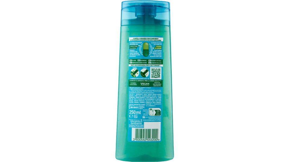 Garnier Fructis Antiforfora Citrus Detox - Shampoo antiforfora per capelli grassi