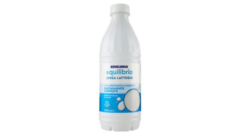 Esselunga, latte parzialmente scremato microfiltrato 100% italiano alta digeribilità - da conservare in frigorifero