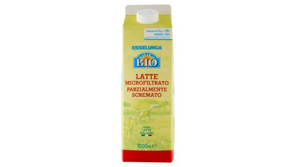 Esselunga Bio, latte UHT parzialmente scremato 100% italiano biologico