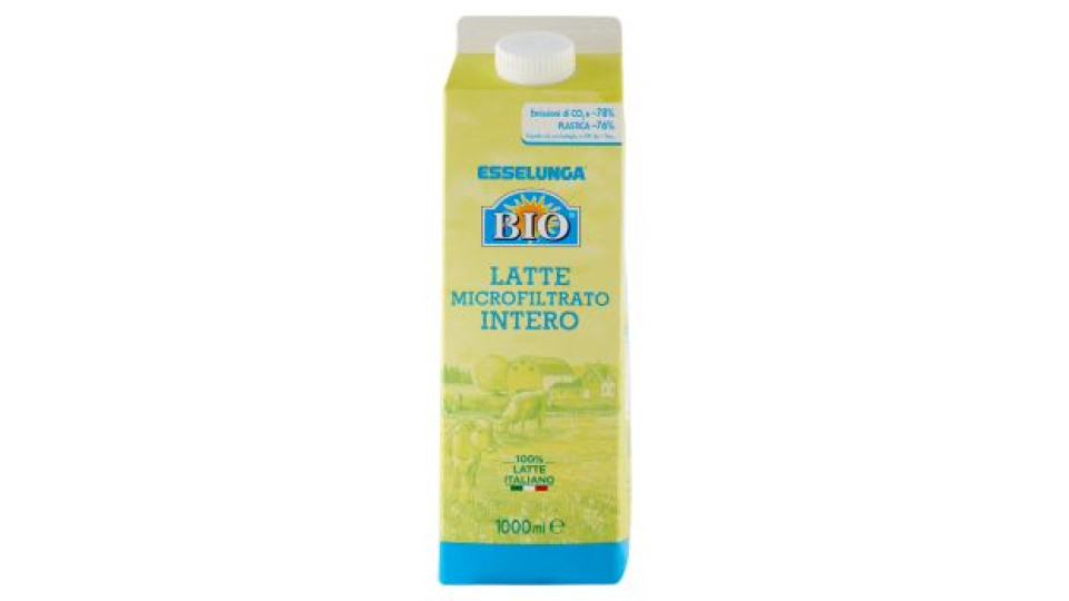 Esselunga Bio, latte UHT intero 100% italiano biologico