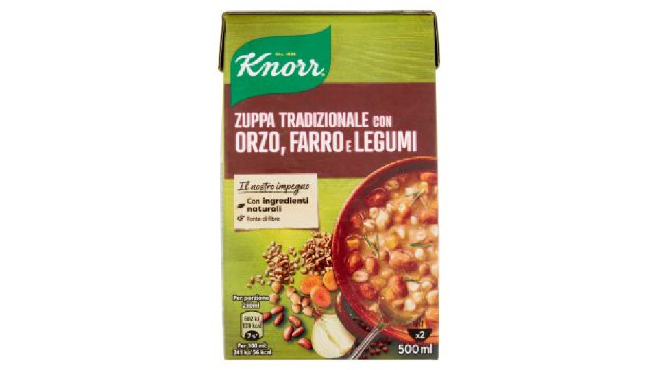 Knorr zuppa tradizionale orzo farro legumi brick