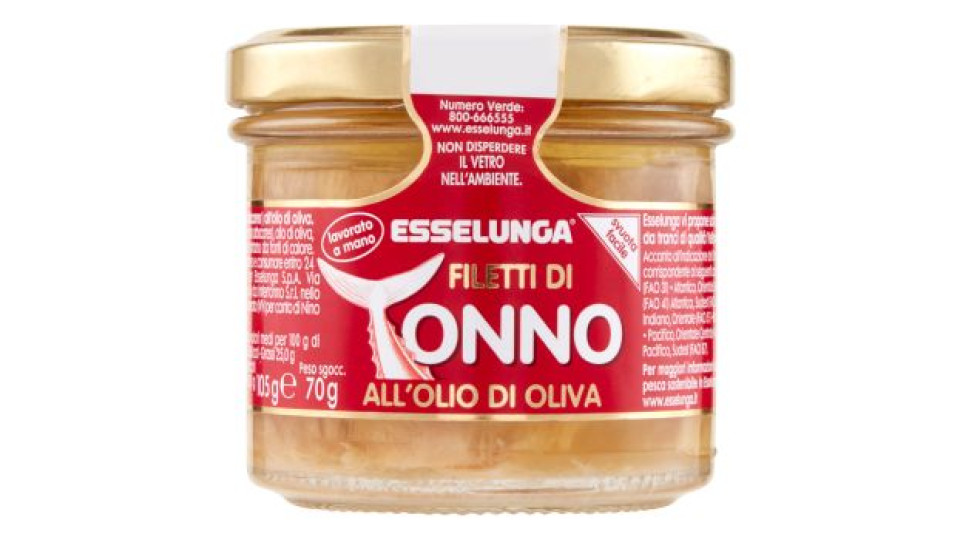 Esselunga, filetti di tonno all'olio di oliva
