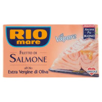 Rio Mare, Filetto di Salmone con Olio Extravergine di Oliva, Cotto al Vapore, Ricco di Omega 3, 1 Lattina da