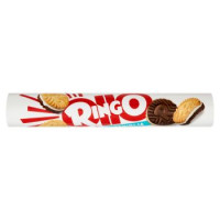 Ringo Vaniglia Biscotti Farciti con Crema Vaniglia Snack Merenda Tubo, con più Crema, 165g
