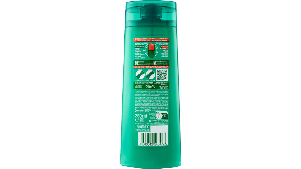 Garnier Fructis Rigenera Forza Shampoo per Capelli Fragili Tendenti alla Caduta