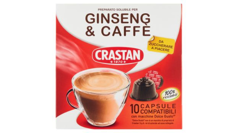 Preparato Solubile per Ginseng&caffè Capsule Compatibili con Macchine Dolce Gusto* 10 x 9 g
