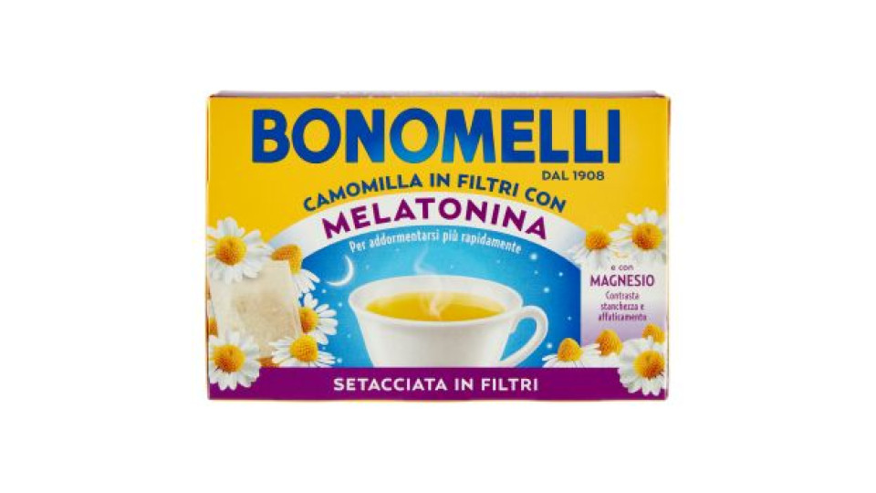 Bonomelli Camomilla in Filtri con Melatonina e con Magnesio Setacciata in Filtri 14 filtri 35 g