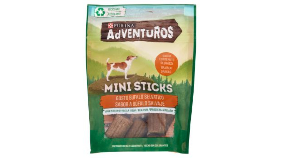 Purina, cane Adventuros Mini Sticks snack al bufalo