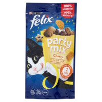 PURINA FELIX Party Mix Snack Gatto Cheezy mix aromatizzato con formaggio Cheddar, Gouda e Edamer