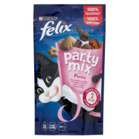 PURINA FELIX Party Mix Snack Gatto Picnic Mix Aromatizzato con Pollo, Formaggio e Tacchino busta