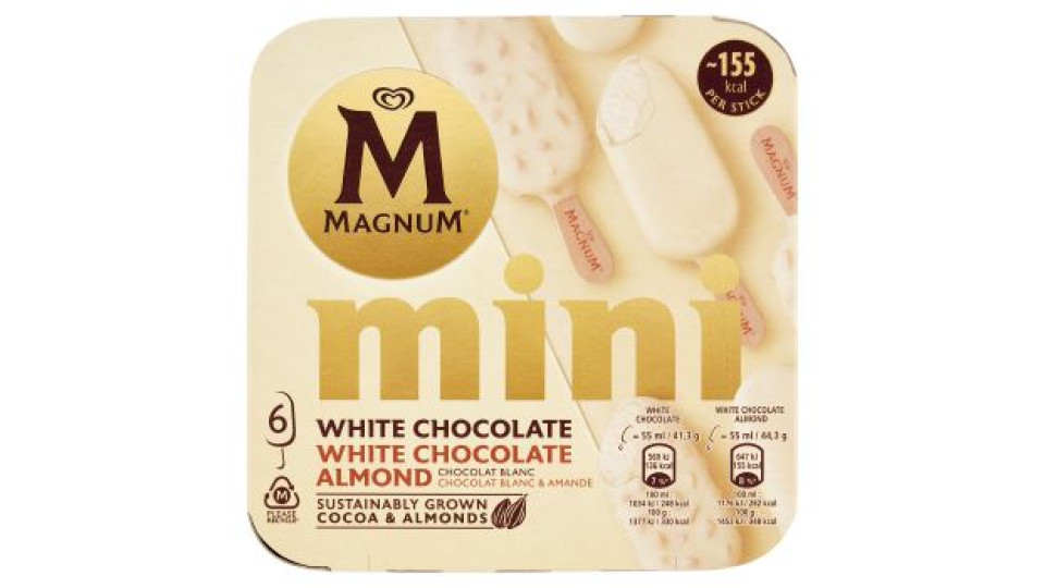 Magnum mini White Chocolate White Chocolate Almond 6 gelati 267 g