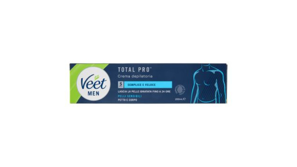 Veet Men Crema Depilatoria Petto e Corpo Pelli Sensibili 200 ml