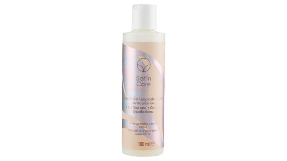 Satin Care 2 in 1 Sapone + Gel per Depilazione per i peli e la pelle delle zone intime 190 ml