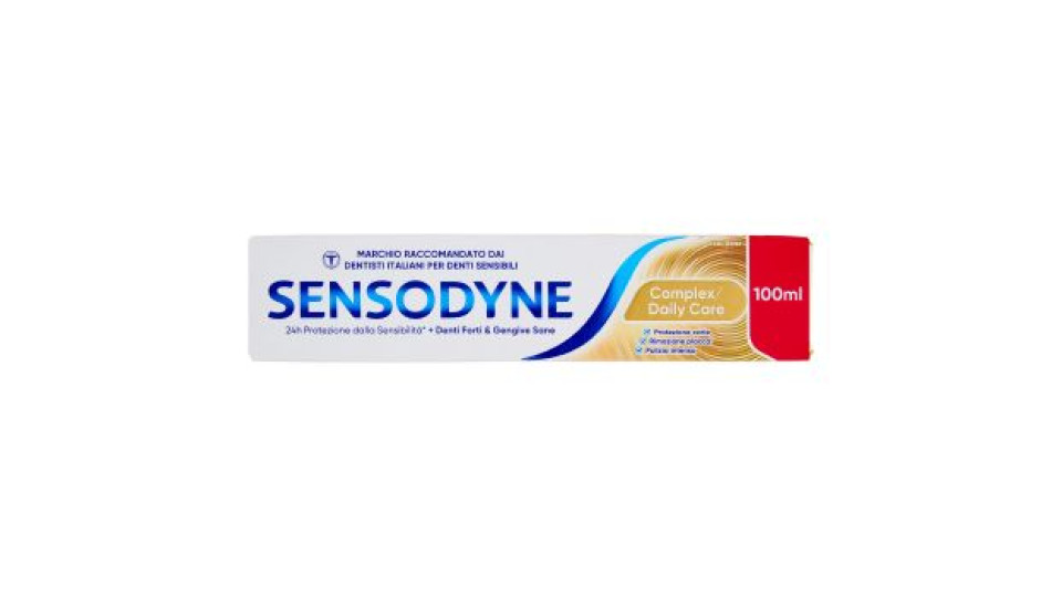Sensodyne Dentifricio Complex/Daily Care per Denti Sensibili Tripla Azione di Pulizia 100 ml