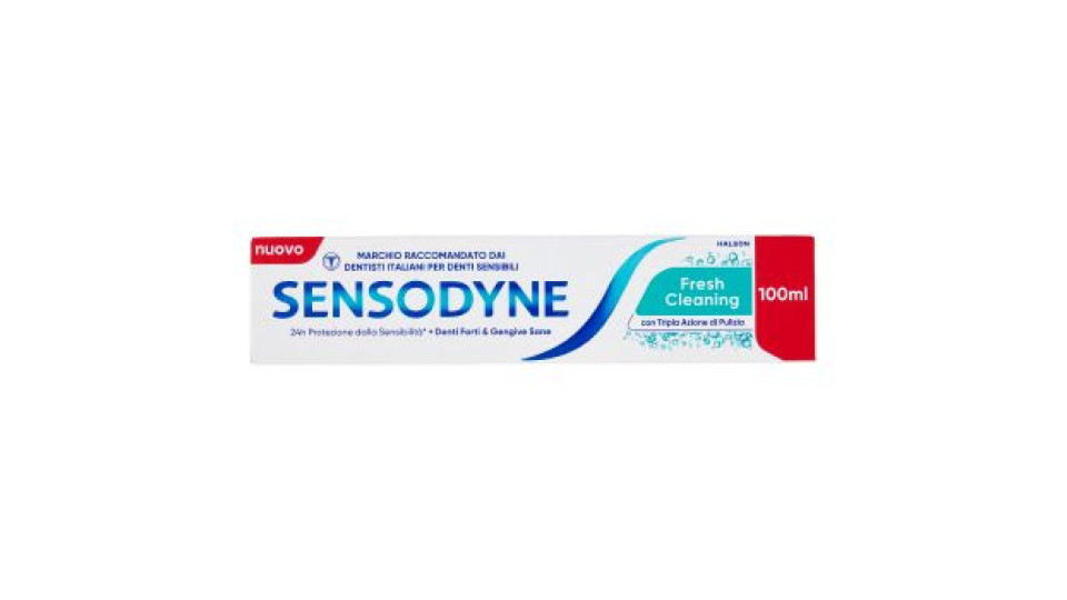 Sensodyne Dentifricio Fresh Cleaning per Denti Sensibili, Tripla Azione di Pulizia 100 ml
