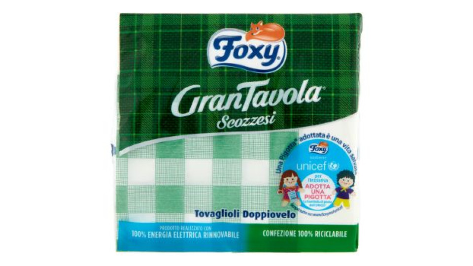 Foxy, GranTavola Scozzesi tovaglioli doppiovelo