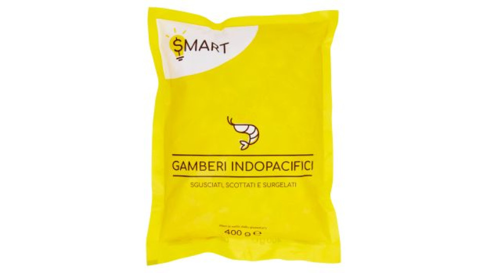 Smart, gamberi indopacifici sgusciati scottati e surgelati