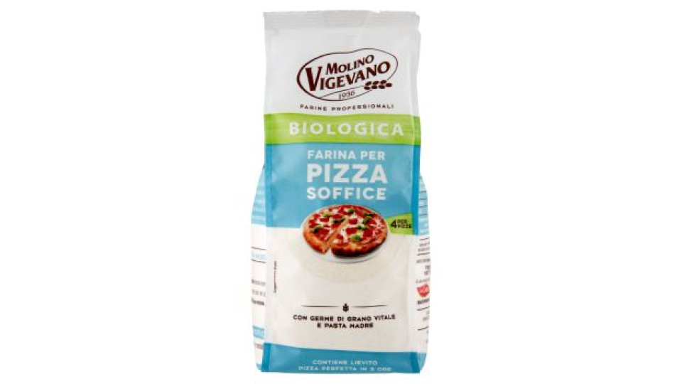 Molino Vigevano Farine Professionali Farina Bio Poco Raffinata per Pizza Soffice