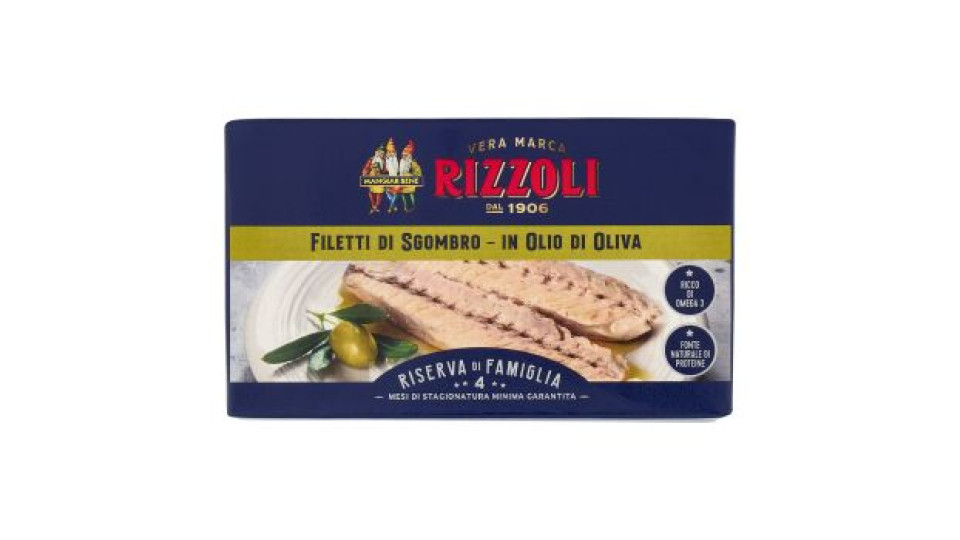 Rizzoli, Riserva di famiglia filetti di sgombro in olio di oliva