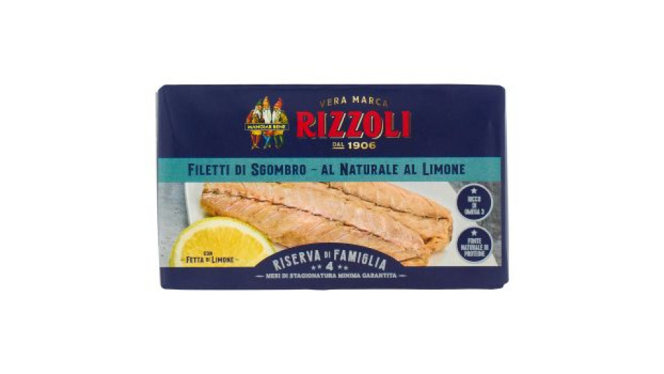Rizzoli, filetti di sgombro al naturale al limone