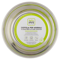 Petz Point Ciotola per Animali in acciaio Inox con anello antiscivolo M