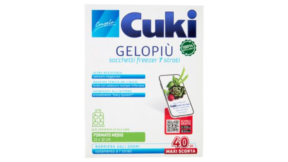 Cuki, Gelopiù sacchetti freezer formato medio