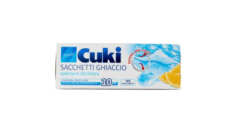 Cuki Congela Sacchetti Ghiaccio (10 Pezzi - 200 Maxi Cubetti)