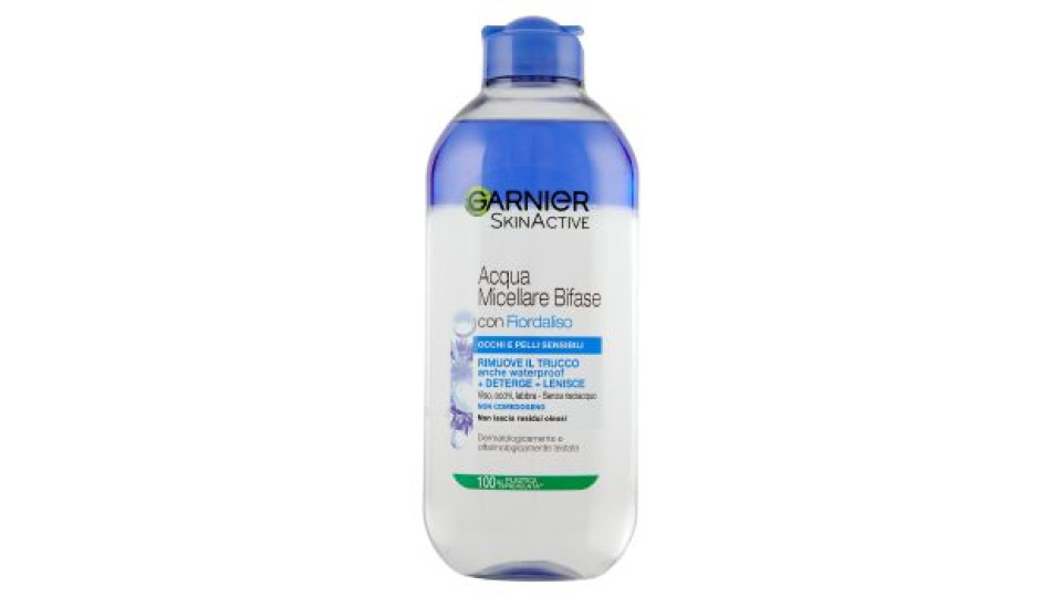 Garnier Acqua Micellare con Latte Detergente, Deterge, Idrata, Strucca, Senza Risciacquo, 400 ml, Confezione da 1