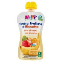 HiPP Biologico Frutta Frullata & Biscotto Mela, pesca e banana con frollino 90 g