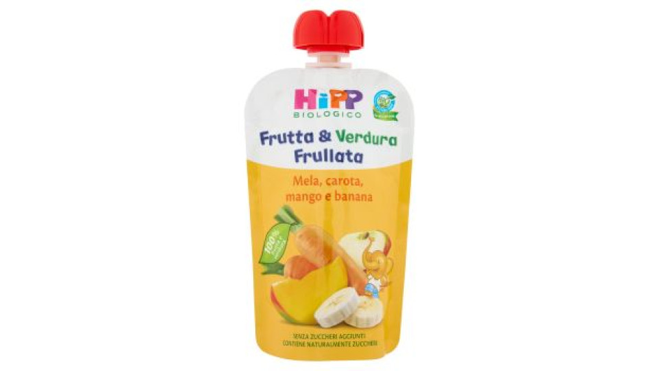 HiPP Biologico Frutta Frullata Mela, banana e fragola