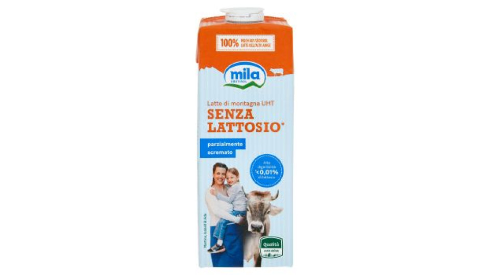 Mila Mila Senza Lattosio* Latte Parzialmente Scremato 1000 Ml